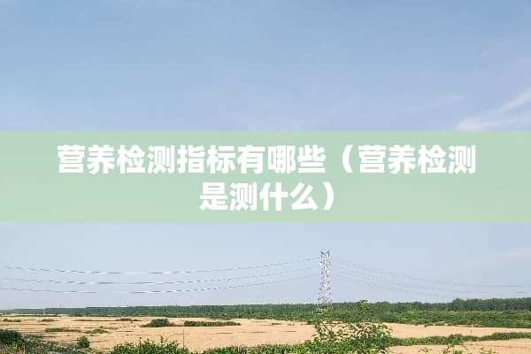 营养检测指标有哪些（营养检测是测什么）