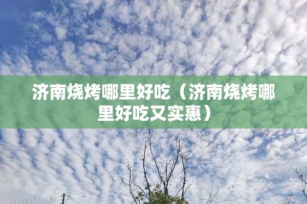 济南烧烤哪里好吃（济南烧烤哪里好吃又实惠）
