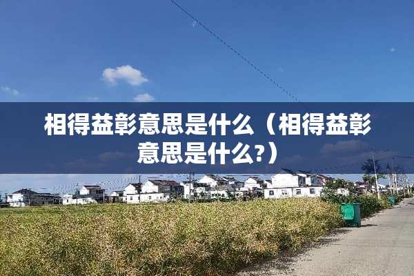 相得益彰意思是什么（相得益彰意思是什么?）