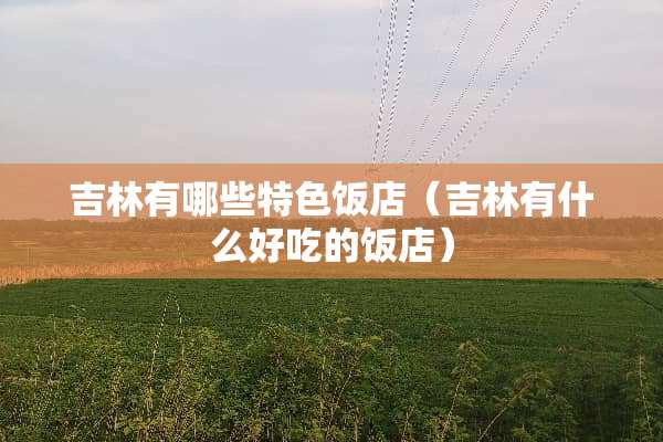 吉林有哪些特色饭店（吉林有什么好吃的饭店）