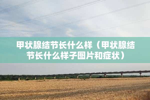 甲状腺结节长什么样（甲状腺结节长什么样子图片和症状）