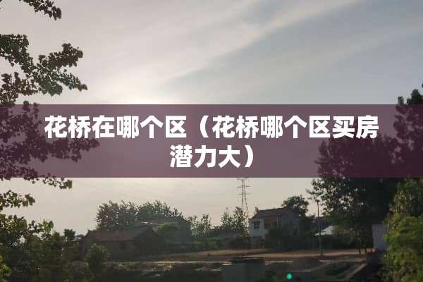 花桥在哪个区（花桥哪个区买房潜力大）