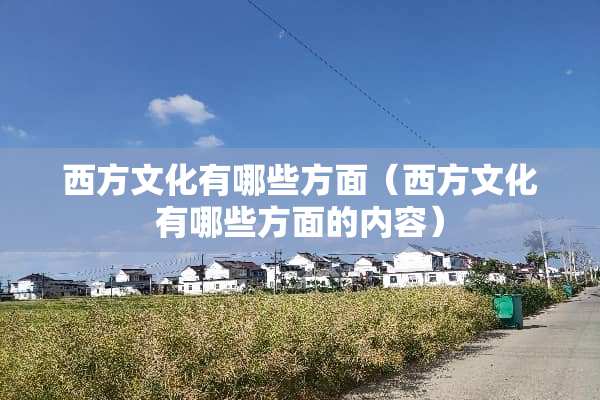 西方文化有哪些方面（西方文化有哪些方面的内容）