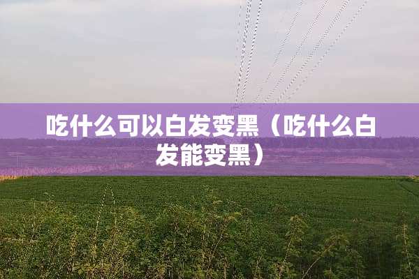 吃什么可以白发变黑（吃什么白发能变黑）