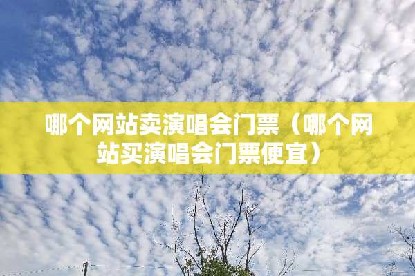 哪个网站卖演唱会门票（哪个网站买演唱会门票便宜）