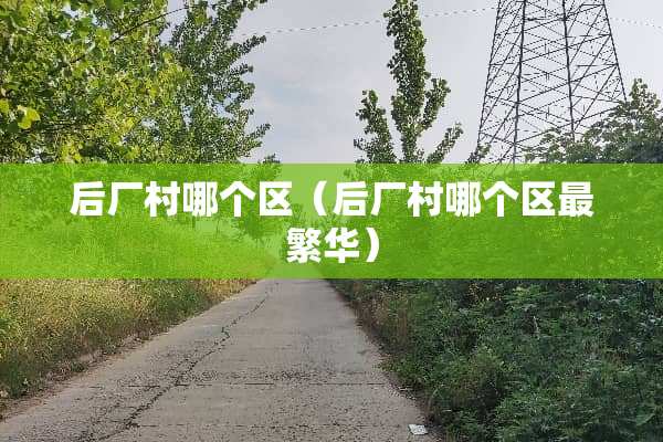 后厂村哪个区（后厂村哪个区最繁华）
