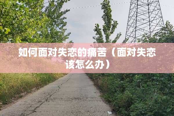 如何面对失恋的痛苦（面对失恋该怎么办）