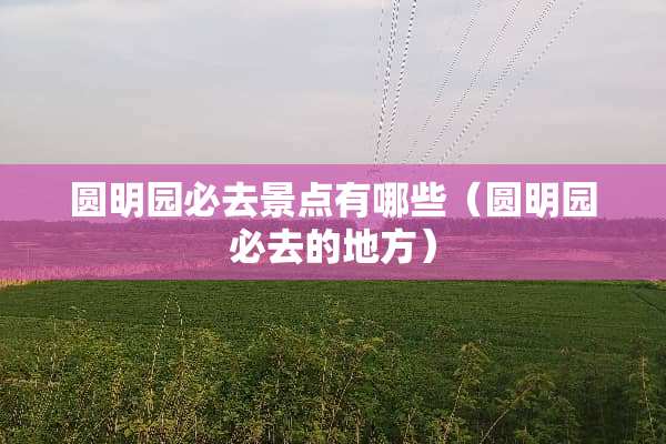 圆明园必去景点有哪些（圆明园必去的地方）