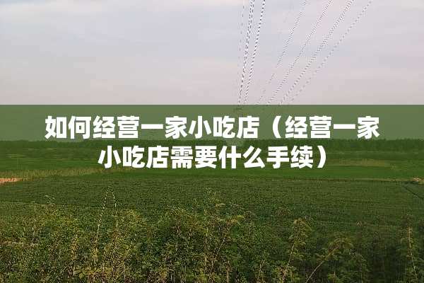 如何经营一家小吃店（经营一家小吃店需要什么手续）
