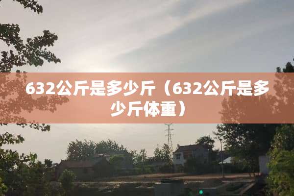 632公斤是多少斤（632公斤是多少斤体重）