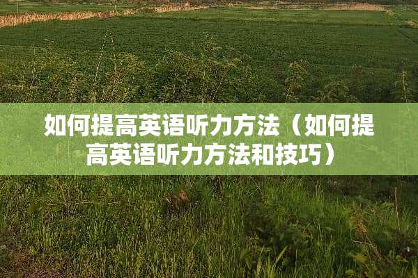 如何提高英语听力方法（如何提高英语听力方法和技巧）
