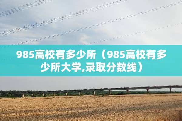 985高校有多少所（985高校有多少所大学,录取分数线）