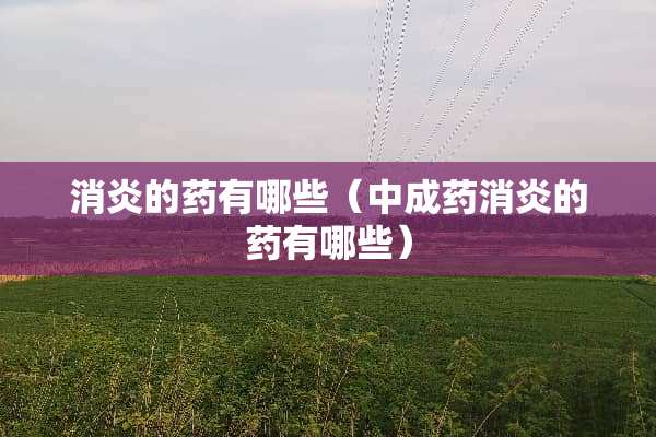 消炎的药有哪些（中成药消炎的药有哪些）
