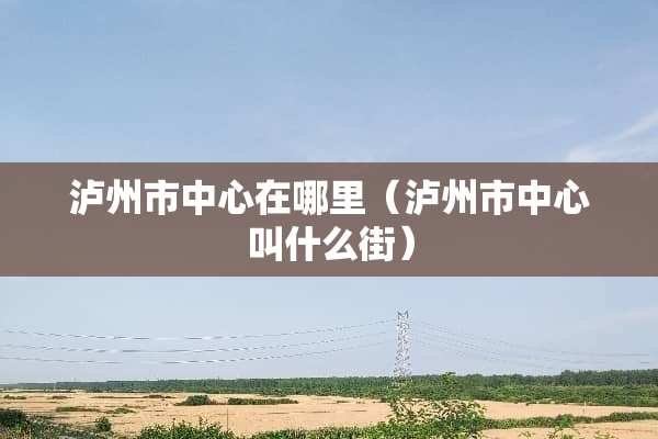 泸州市中心在哪里（泸州市中心叫什么街）