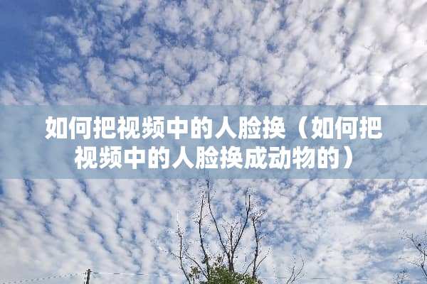 如何把视频中的人脸换（如何把视频中的人脸换成动物的）