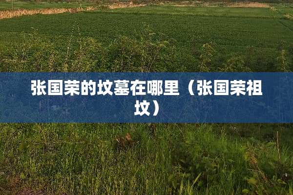 张国荣的坟墓在哪里（张国荣祖坟）
