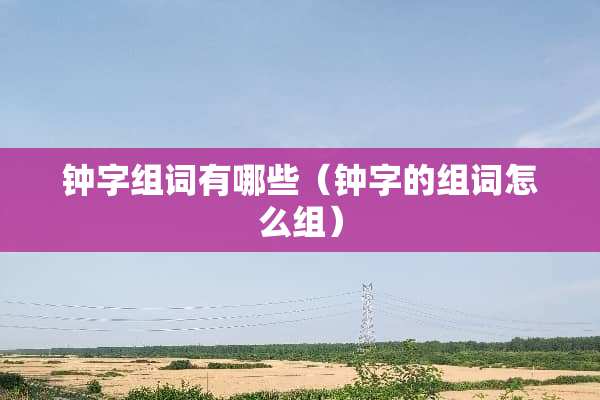 钟字组词有哪些（钟字的组词怎么组）