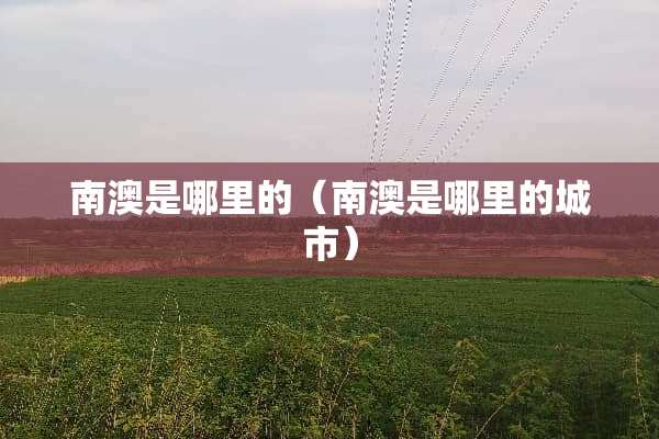 南澳是哪里的（南澳是哪里的城市）