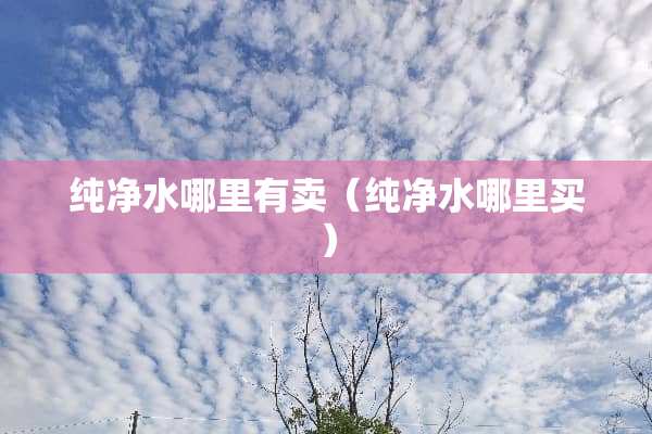 纯净水哪里有卖（纯净水哪里买）