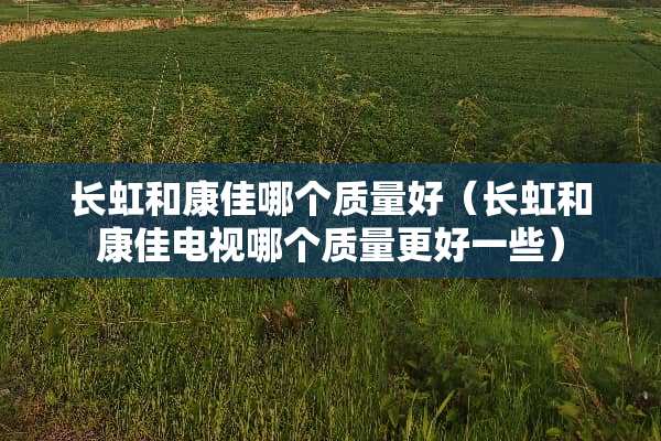 长虹和康佳哪个质量好（长虹和康佳电视哪个质量更好一些）
