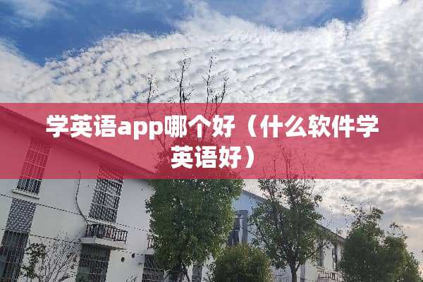 学英语app哪个好（什么软件学英语好）