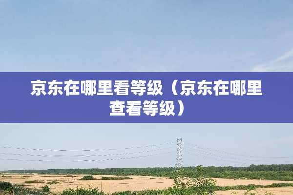 京东在哪里看等级（京东在哪里查看等级）