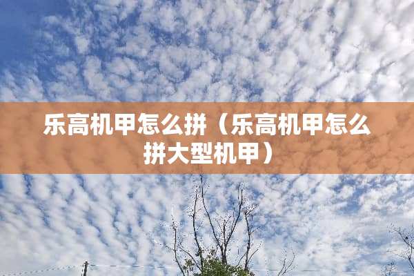 乐高机甲怎么拼（乐高机甲怎么拼大型机甲）