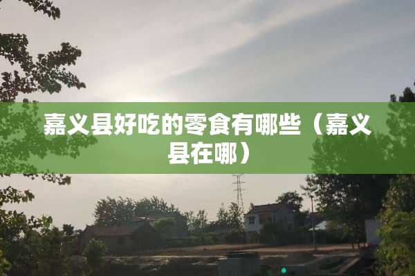 嘉义县好吃的零食有哪些（嘉义县在哪）
