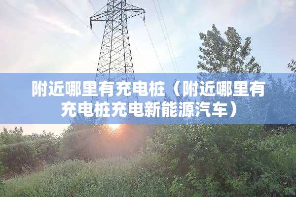 附近哪里有充电桩（附近哪里有充电桩充电新能源汽车）