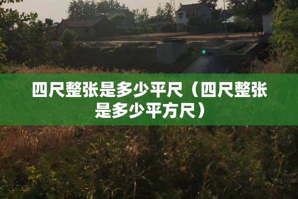 四尺整张是多少平尺（四尺整张是多少平方尺）