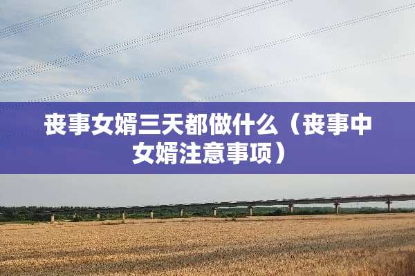 丧事女婿三天都做什么（丧事中女婿注意事项）