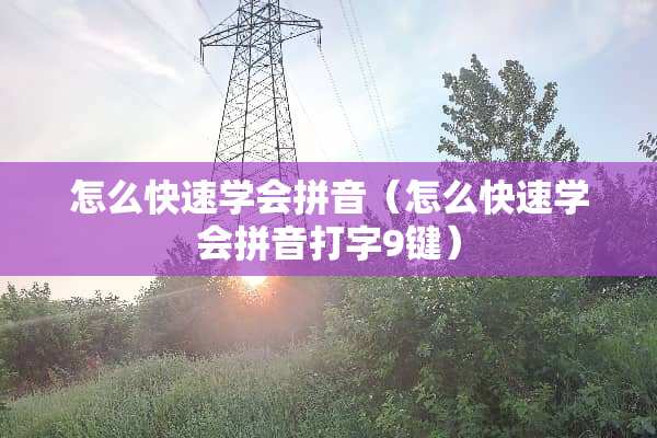 怎么快速学会拼音（怎么快速学会拼音打字9键）