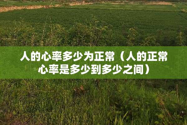 人的心率多少为正常（人的正常心率是多少到多少之间）