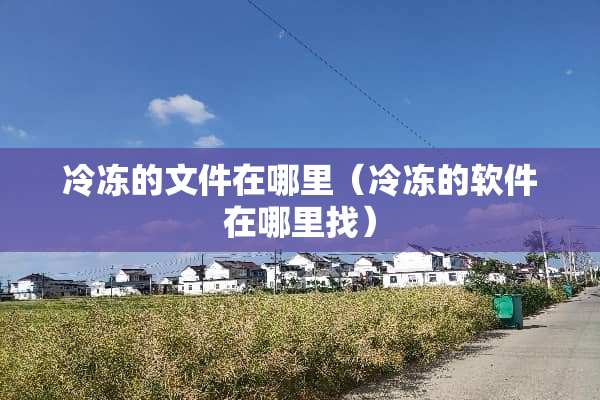 冷冻的文件在哪里（冷冻的软件在***）