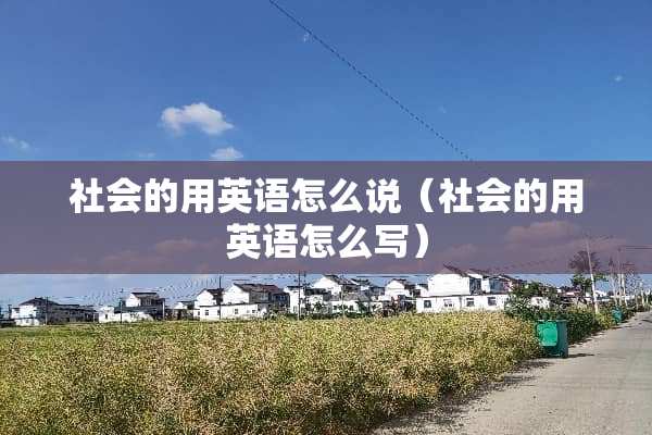 社会的用英语怎么说（社会的用英语怎么写）