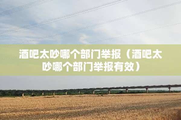 酒吧太吵哪个部门举报（酒吧太吵哪个部门举报有效）