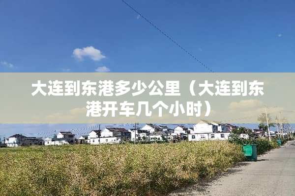 大连到东港多少公里（大连到东港开车几个小时）