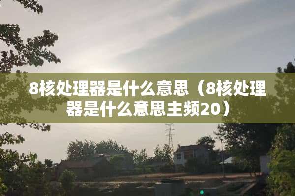 8核处理器是什么意思（8核处理器是什么意思主频20）
