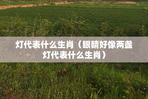 灯代表什么生肖（眼睛好像两盏灯代表什么生肖）