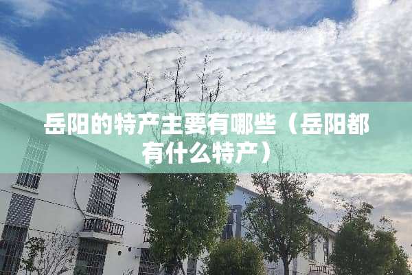 岳阳的特产主要有哪些（岳阳都有什么特产）
