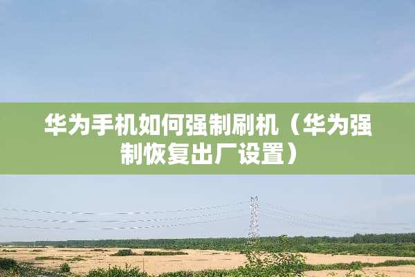 华为手机如何强制刷机（华为强制恢复出厂设置）