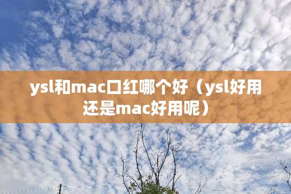 ysl和mac口红哪个好（ysl好用还是mac好用呢）