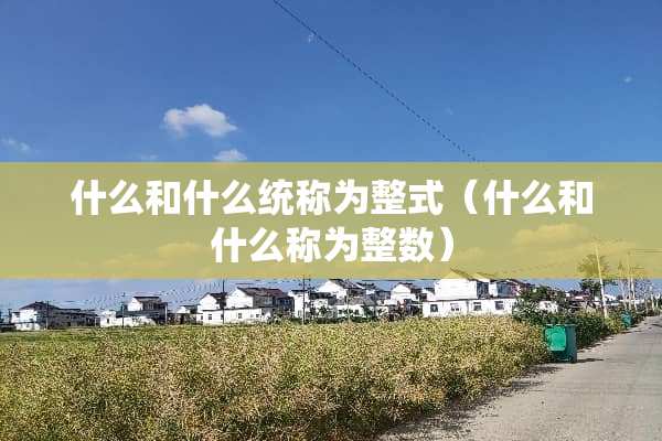 什么和什么统称为整式（什么和什么称为整数）