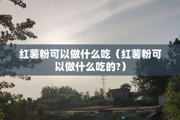红薯粉可以做什么吃（红薯粉可以做什么吃的?）