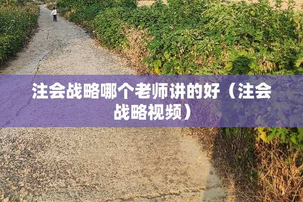 注会战略哪个老师讲的好（注会战略视频）