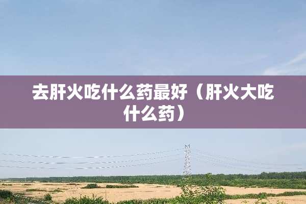 去肝火吃什么药最好（肝火大吃什么药）