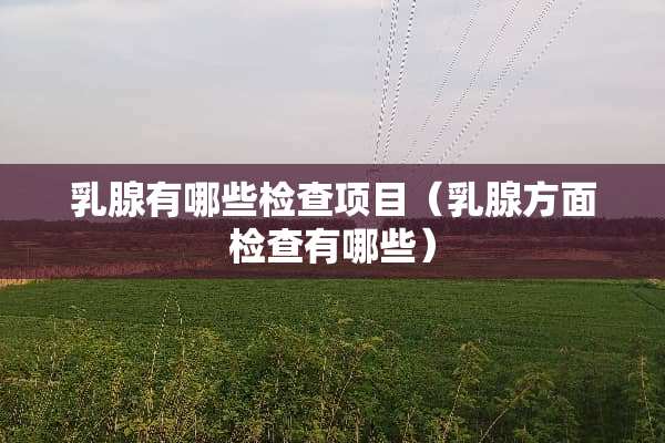 *腺有哪些检查项目（*腺方面检查有哪些）