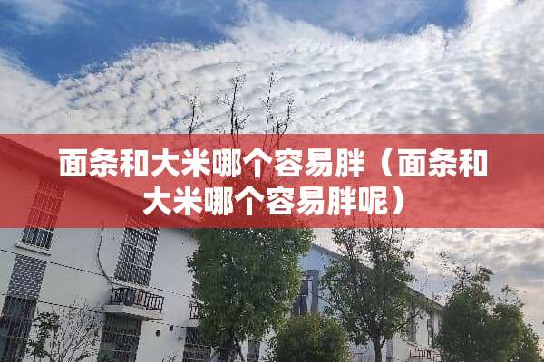 面条和大米哪个容易胖（面条和大米哪个容易胖呢）