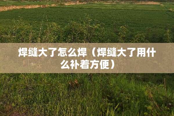 焊缝大了怎么焊（焊缝大了用什么补着方便）