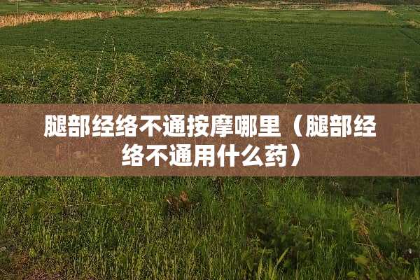 腿部经络不通按摩哪里（腿部经络不通用什么药）